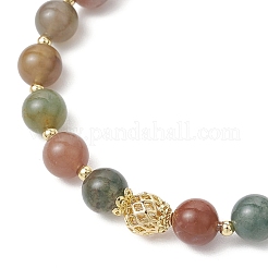 3 шт. браслеты из круглых бусин из натурального индийского агата&nbsp;BJEW-JB11925