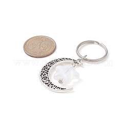 Брелок с подвеской из сплава и акрила в тибетском стиле с луной и звездой&nbsp;KEYC-JKC00487