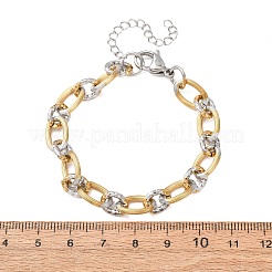Bracelets à maillons ovales bicolores en acier inoxydable 304 de 8 mm&nbsp;SA-CBA725A-27GP