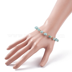 Braccialetto di perline intrecciate in amazzonite naturale&nbsp;BJEW-JB07997-04
