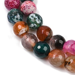 Нити бусин из натурального огненного агата с трещинками (окрашенные и нагретые)&nbsp;G-M437-A01-01L