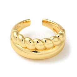 Anneaux de manchette ouverts en laiton plaqué en rack pour femmes&nbsp;RJEW-M162-16G
