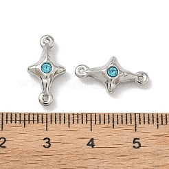 Verbindungsanhänger aus aquamarinblauem Strass aus Edelstahl 304&nbsp;STAS-L308-03A-P