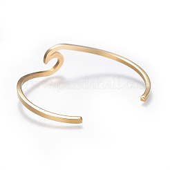 Ionenplattierung (IP) 304 Edelstahl-Manschettenarmbänder&nbsp;LS-BJEW-G611-01G