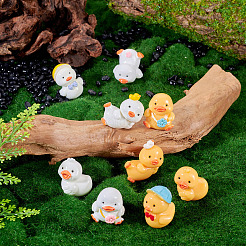 9 stücke 9 arten cartoon nette harz 3d ente figuren&nbsp;DJEW-TA0001-39