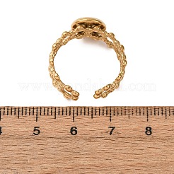 Composants de bague manchette en acier inoxydable 304 à motif floral creux&nbsp;STAS-P454-03A-G
