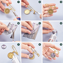 Kit de fabrication de broches à breloques géométriques DIY&nbsp;DIY-FW0001-28