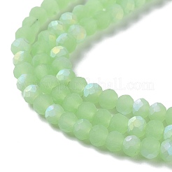 Fili di perline giada di vetro imitato&nbsp;EGLA-A034-J4mm-MB01