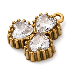 Pendentifs en acier inoxydable 304 avec zircone cubique et placage ionique (IP)&nbsp;STAS-R141-05G-03