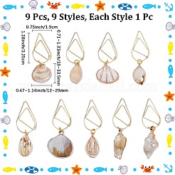 9 шт. 9 вида скрепок из углеродистой стали&nbsp;AJEW-CP00008