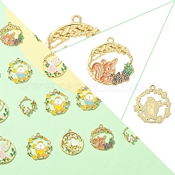 28шт 7 стиля подвески из сплава с эмалью&nbsp;ENAM-YW0004-90