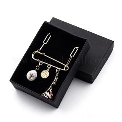 Collares pendientes de esmalte de latón mal de ojo&nbsp;NJEW-JN03053-04