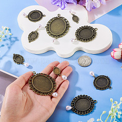 10 шт. 5 стиля подвеска из сплава с кабошоном&nbsp;HJEW-TAC0119