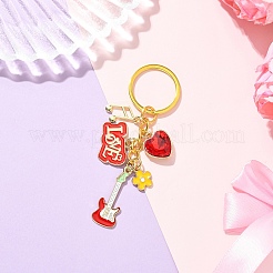 Schlüsselanhänger aus GlasStrassen und Legierungsemaille&nbsp;KEYC-YW00293