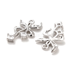 Латунные микропаве прозрачные подвески с фианитом&nbsp;KK-C054-06P