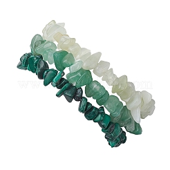 3 Stück Stretch-Armband-Sets aus natürlichem grünem Aventurin&nbsp;BJEW-JB10862