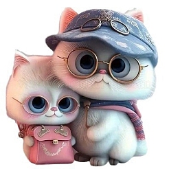 Кот в очках акриловые подвесные украшения&nbsp;PW-WG7B355-01