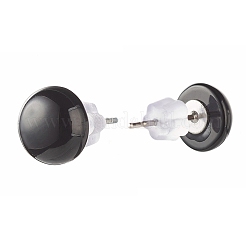 Полукруглые серьги-гвоздики из натуральных смешанных драгоценных камней для девушек и женщин&nbsp;EJEW-JE04664