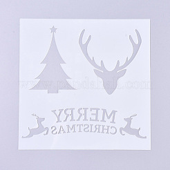 Modèles de pochoirs de peinture de dessin réutilisables en plastique sur le thème de noël&nbsp;DIY-G027-B01
