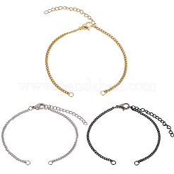 18шт 3 цвета 304 нержавеющая сталь браслет цепь изготовление&nbsp;MAK-SC0001-33