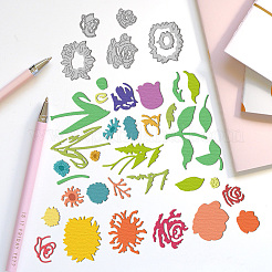 2 Stück Stanzschablonen aus Kohlenstoffstahl mit Blumenmotiv in 2 Stilen.&nbsp;DIY-WH0309-3123