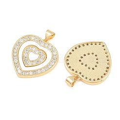 Pendenti in ottone con micro pavé di zirconi trasparenti per San Valentino&nbsp;ZIRC-F148-12A-G