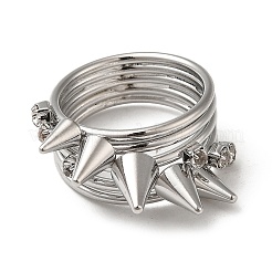 Латунные кольца на палец с шипами&nbsp;RJEW-C037-01P