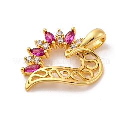 Pendentifs avec zircon cubiques à micro-pavés en laiton&nbsp;KK-U033-13G-02