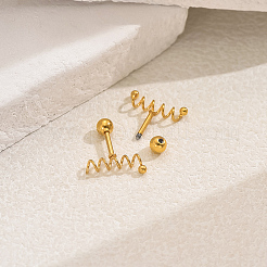 Стильные винтажные серьги-гвоздики с пружинным винтом 201 из нержавеющей стали&nbsp;UA8813