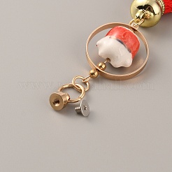 Керамический счастливый кот маленький кулон украшение мобильного телефона&nbsp;FIND-WH0150-44B