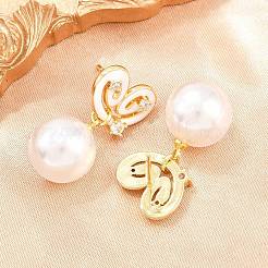 Boucles d'oreilles pendantes en laiton et zircon cubique transparent pour la Saint-Valentin&nbsp;EJEW-Z164-07G-01