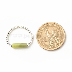 Кольцо на палец из натурального тайваньского нефрита с синтетическим гематитом&nbsp;RJEW-JR00461-01