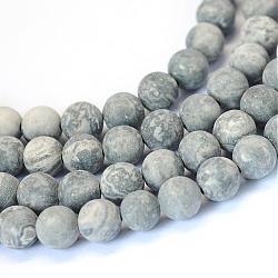 Fili di perline di diaspro policromo naturale satinato/pietra di picasso/diaspro di Picasso, tondo, 4mm, Foro: 1 mm, circa 88pcs/filo, 15.5 pollice