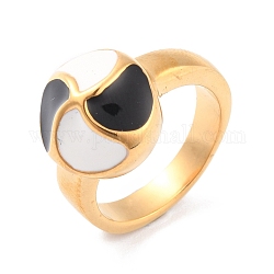 Кольцо на палец ветряной мельницы с эмалью для женщин, золотые, чёрные, размер США 7 (17.3 мм)