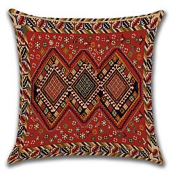 Taies d'oreiller carrées en coton et lin, housse de coussin motif style persan, pour canapé canapé-lit, carrée, sans remplissage d'oreiller, rouge foncé, 450x450mm
