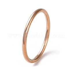 Placcatura ionica (ip) 304 anello da dito semplice a fascia semplice in acciaio inossidabile per donna uomo, oro roso, 1.5mm, diametro interno: formato degli stati uniti 7 1/4 (17.5 mm)