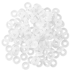 Dicosmetic 300pcs Verbindungsringe aus Silikon, runden Ring, weiß, 6x1.5 mm, Innendurchmesser: 2.7 mm