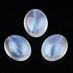 Perles en acrylique transparente, poudre de paillettes, ovale, clair, 19.5x16x10mm, Trou: 2mm, environ 245 pcs/500 g