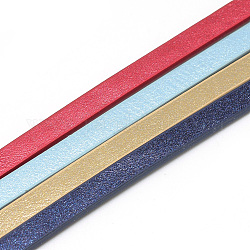 Плоские односторонние искусственные кожаные шнуры, разноцветные, 5x2 мм, около 1.31 ярда (1.2 м) / прядь