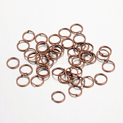 Ferro anelli di salto aperto, nichel libero, rame rosso, 6x0.7mm, 21 gauge, diametro interno: 4.6mm, circa 18000pcs/1000g
