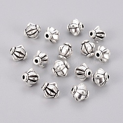 Tibet silber spacer perlen, Bleifrei und cadmium frei, Doppelkegel, Antik Silber Farbe, ca. 7.6 mm breit, 7.8 mm lang, Bohrung: 1.5 mm