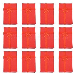 Картонные коробки для хранения браслетов, прямоугольник с бантом, огнеупорный кирпич, 8.25x5.4x2.45 см