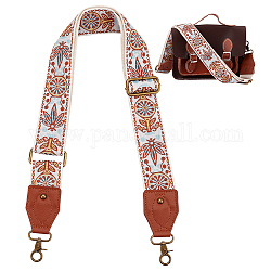 Bretelles de sac réglables en polyester de style ethnique, fermoirs alliage pivotantes, blanc, 83~153.5 cm
