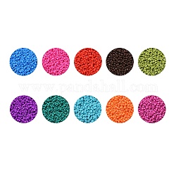 12/0 Baking Paint Glass Seed Beads, Round, Mixed Color, 12/0, 1.5~2mm, Hole: 0.5~1mm, 10 colors, about 6000pcs/color, 60000pcs/set