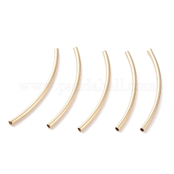Brass Tube Beads, Long-Lasting Plated, Curved Beads, Tube, Real 24K Gold Plated, 30x1.5mm, Hole: 1mm