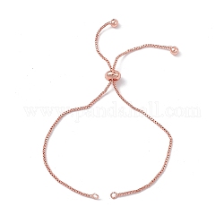 Fabrication de bracelets coulissants à chaînes de boîte en laiton, or rose, 9-5/8 pouce (24.4 cm), Trou: 1.6mm