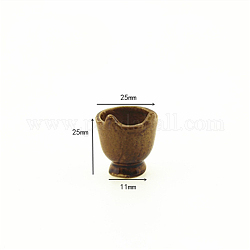 Linda mini copa de cerámica con oreja de gato, para accesorios de casa de muñecas, simulando decoraciones de utilería, vara de oro oscuro, 25x26mm