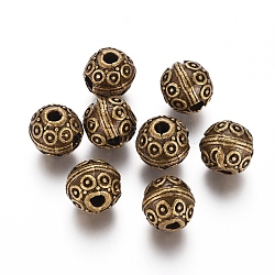 Tibetischer stil legierung perlen, Runde, Antik Bronze, 11.5x11 mm, Bohrung: 2.5 mm