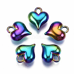 Ciondoli in lega color arcobaleno,  cadmio& piombo libero, cuore, 13x11x5mm, Foro: 2.5x2 mm