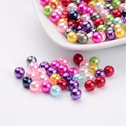 Abalorios redondos de la perla de acrílico mezclado para la joya de diy y pulseras, 6mm